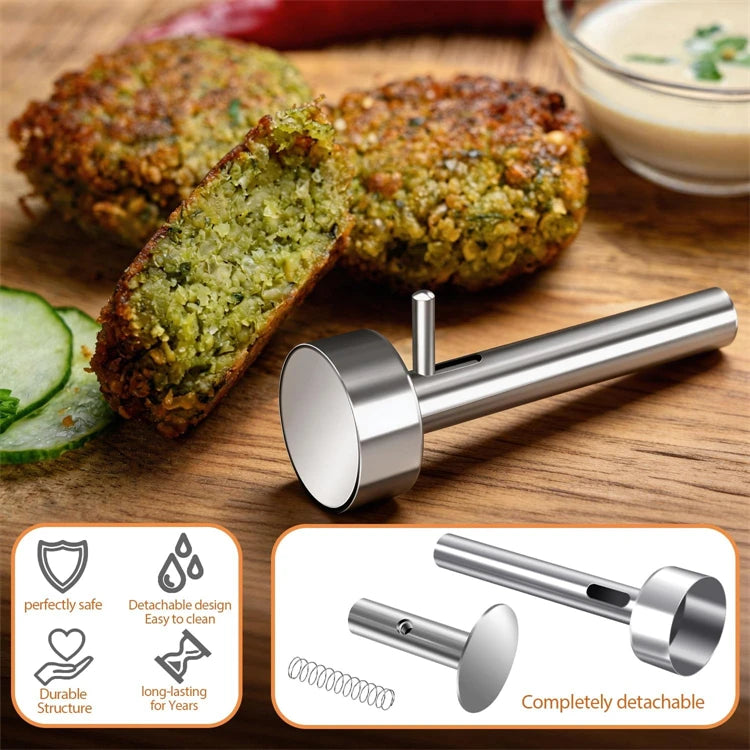 Stainless Steel Falafel Scoop Maker – Falafel & Meatball Press Mould – Perfect for Even Falafel, Veggie Patties & Meatballs – Available in Small, Medium & Large