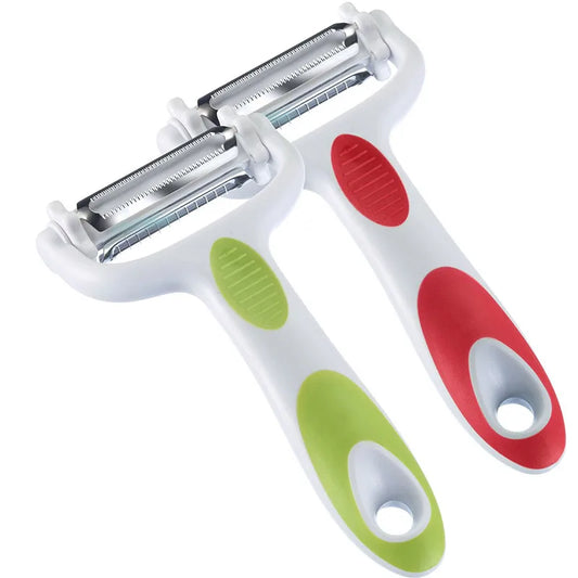 3 in 1 Stainless Steel Julienne Peeler – Vegetable Peeler, Slicer & Grater – Best for Carrots, Potatoes, Oranges & Lemons