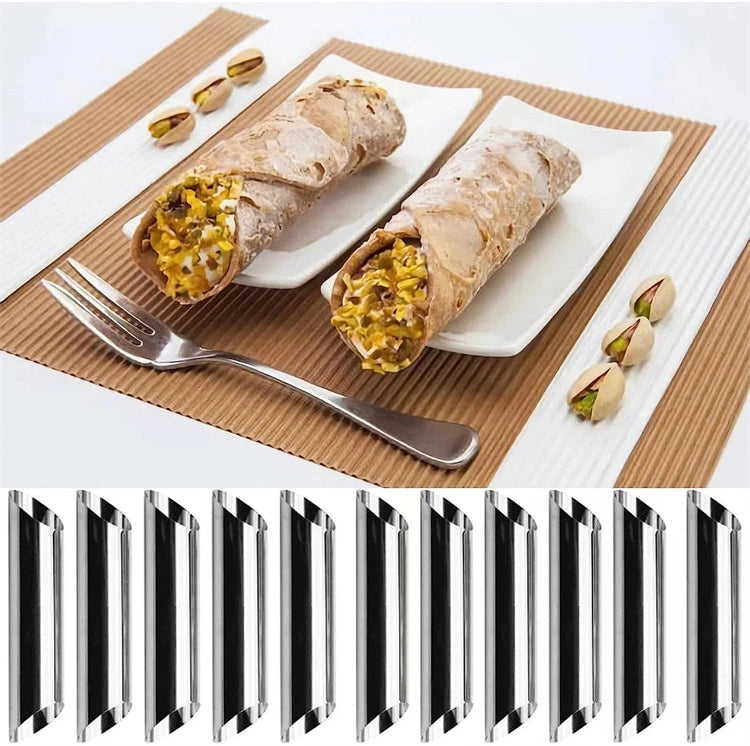 Stainless Steel Cream Horn Moulds – Cannoli Tubes & Pastry Cone Forms – Ideal for Cream Horns, Cannoli & Croissant Rolls – Available in 20, 23 & 33 Pieces