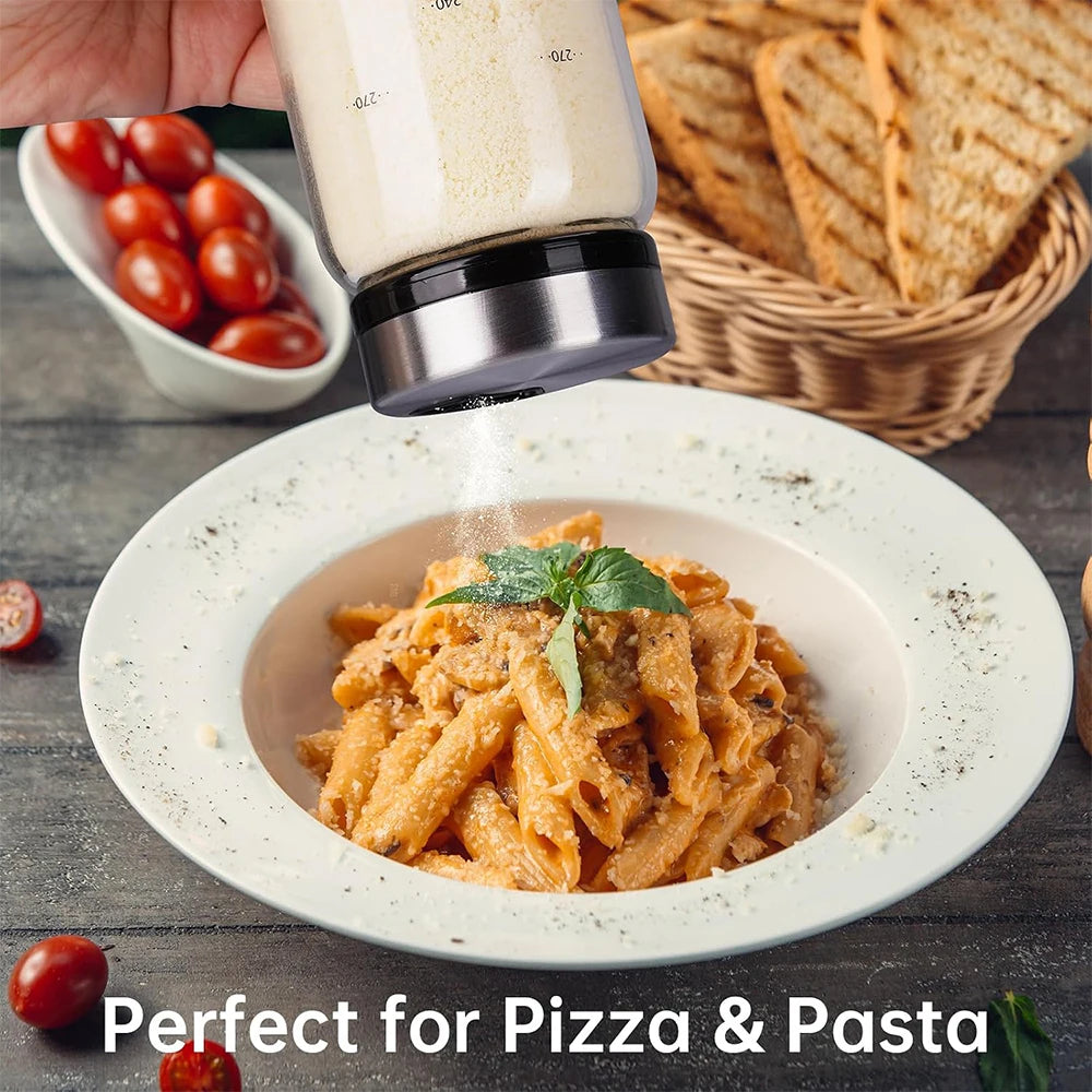 Glass Salt & Pepper Shaker Bottles with Adjustable Outlet Holes – Kitchen Spice Dispenser Jars – Ideal for Salt, Pepper, Herbs & Seasonings – Available in 150ml, 200ml, 300ml & 500ml