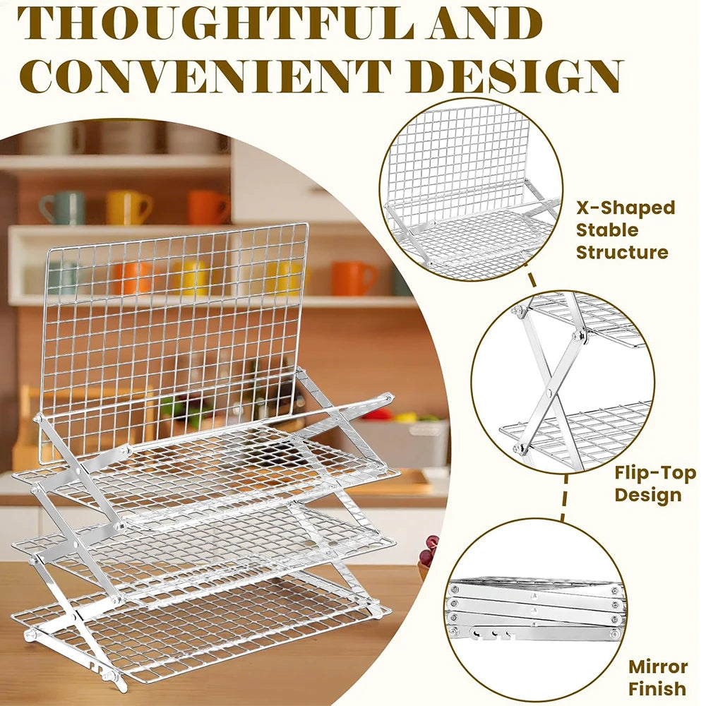 4-Tier Collapsible Stainless Steel UK Standard Shipping (7-12 business days) Prep: 1-3 days → Delivery: 7-12 days