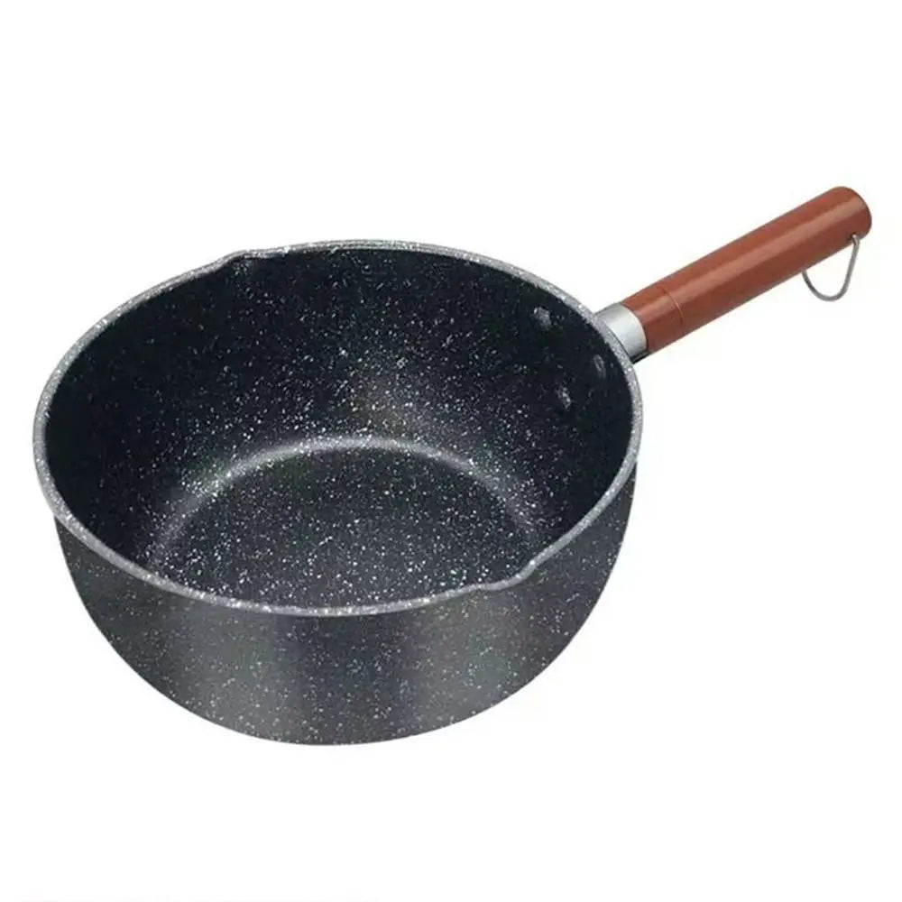 Non-Stick Iron Saucepan with Wooden Handle – Omelette, Egg & Pasta Pot – Ideal for Eggs, Pasta & Sauces – Available in 16cm, 18cm, 20cm & 22cm