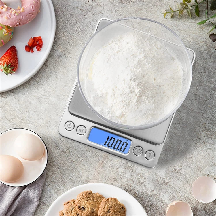 Digital Kitchen Scale with LCD Display and 2 Trays