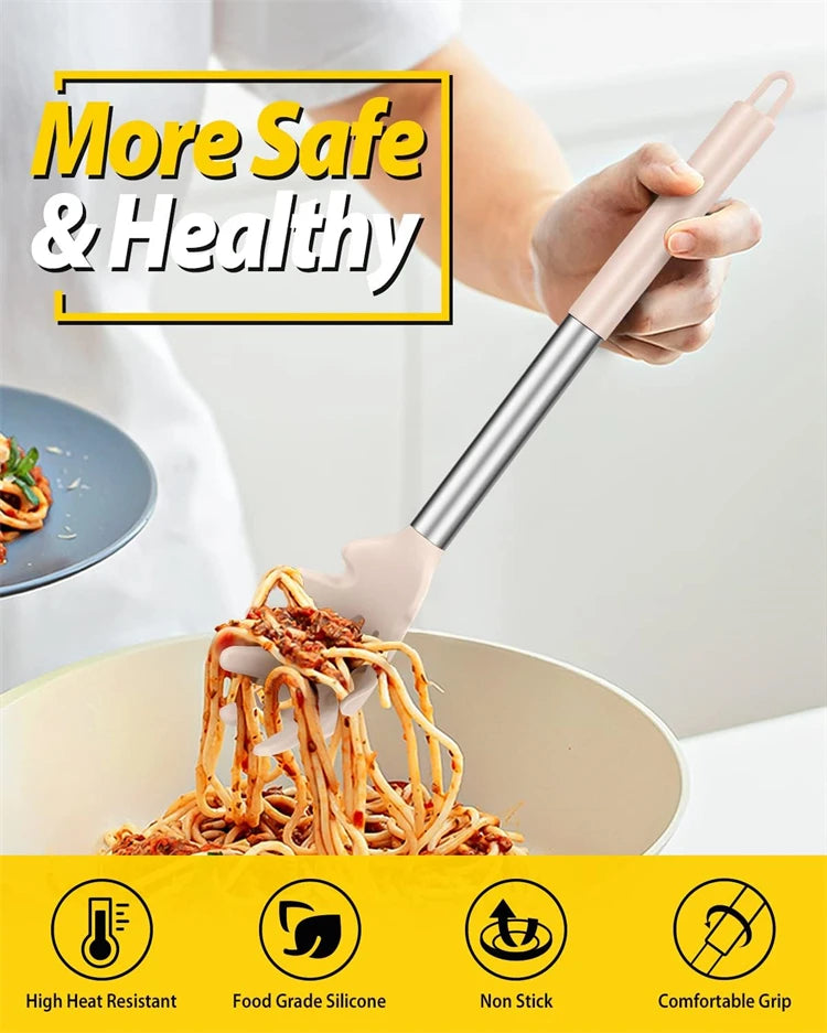Silicone Pasta Fork & Ladle Spoon Set