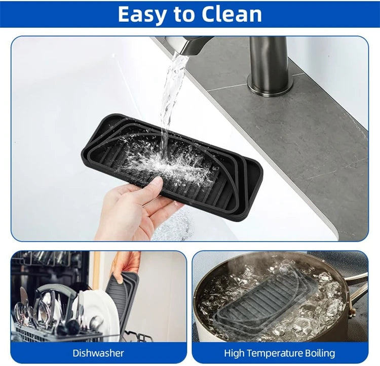 Silicone Refrigerator Drip Tray Pad – Cuttable Water Dispenser Drip Catcher & Protector – Perfect for Fridge Water & Ice Dispensers – Available in Black & Grey Colours
