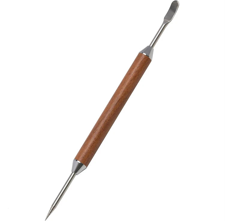 Stainless Steel Latte Art Pen with Wooden Handle – Coffee Decorating Needle – Perfect for Cappuccino Art, Hearts & Swirls