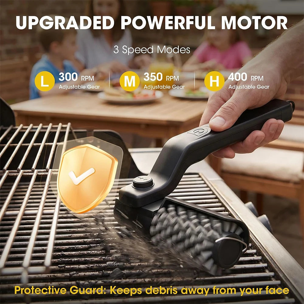 Rechargeable Electric Grill Brush with Adjustable Angle – Stainless Steel BBQ Cleaning Brush – Ideal for Cleaning Grill Grates & Barbecues