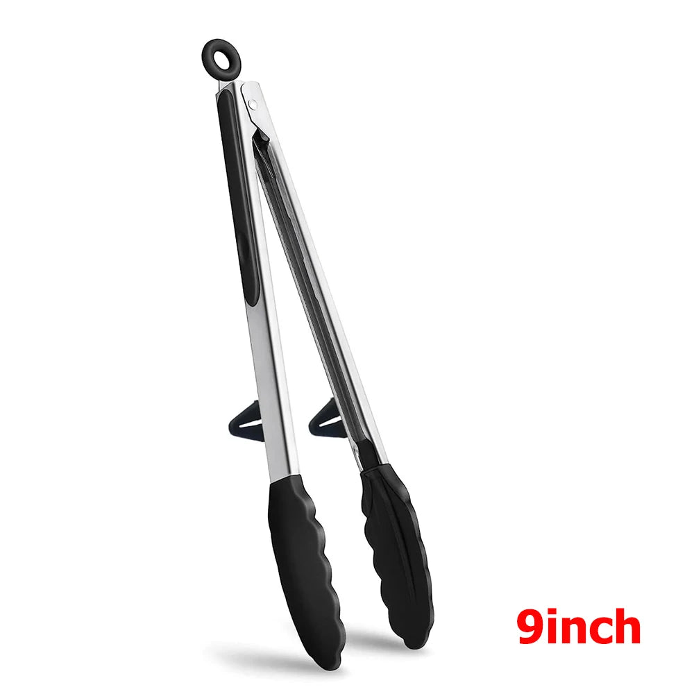 Silicone Kitchen Tongs with Stainless Steel Handle B1