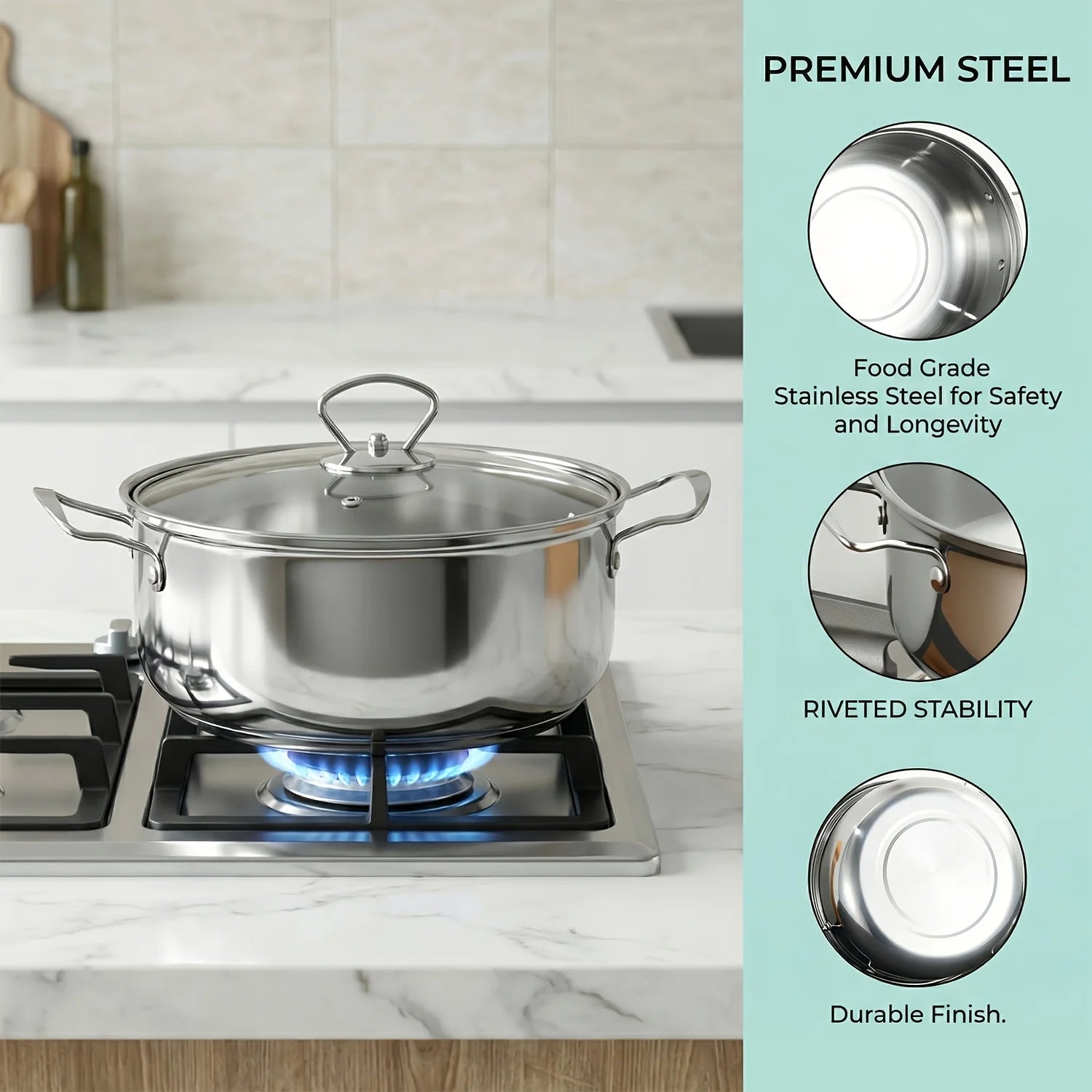 Stainless Steel Soup Pot Set — 6 Piece