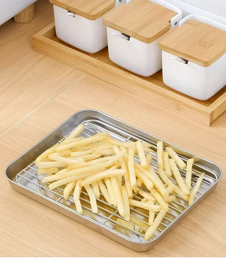 Stainless Steel Baking Tray with Wire Rack