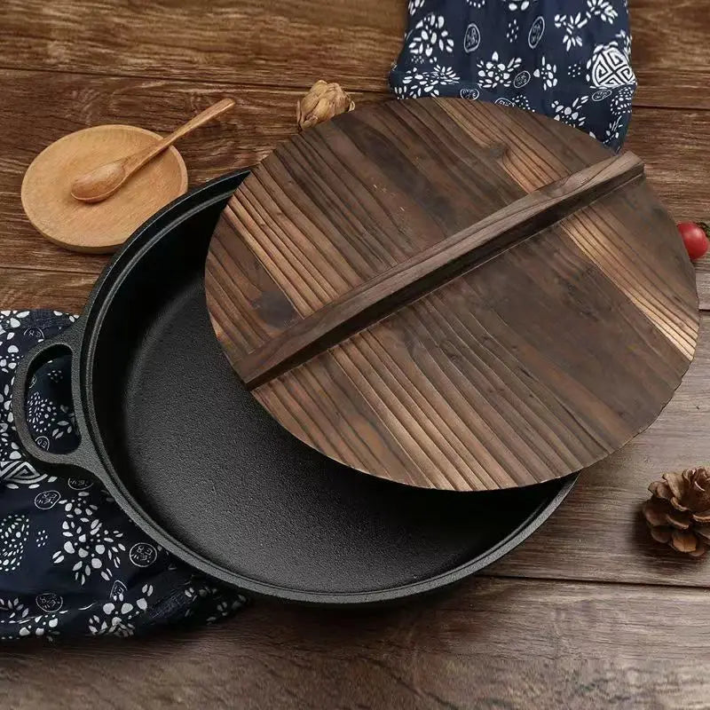 Cast Iron Flat Bottom Pan with Double Handles