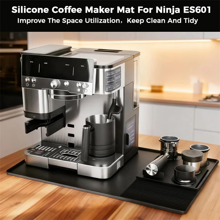 Silicone Espresso Machine Coffee Mat with Detachable Tamping Mat – Anti-Slip Heat Resistant Coffee Bar Mat – Ideal for Home Coffee Stations