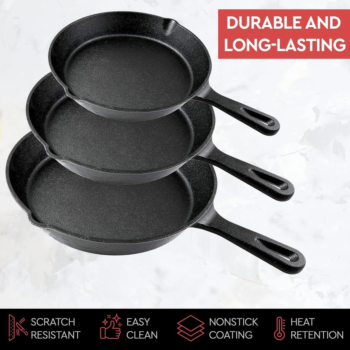 Small Cast Iron Frying Pan – Omelette & Pancake Breakfast Pan for Induction & Gas – Ideal for Eggs & Single Portions – Available in 14cm, 16cm & 20cm