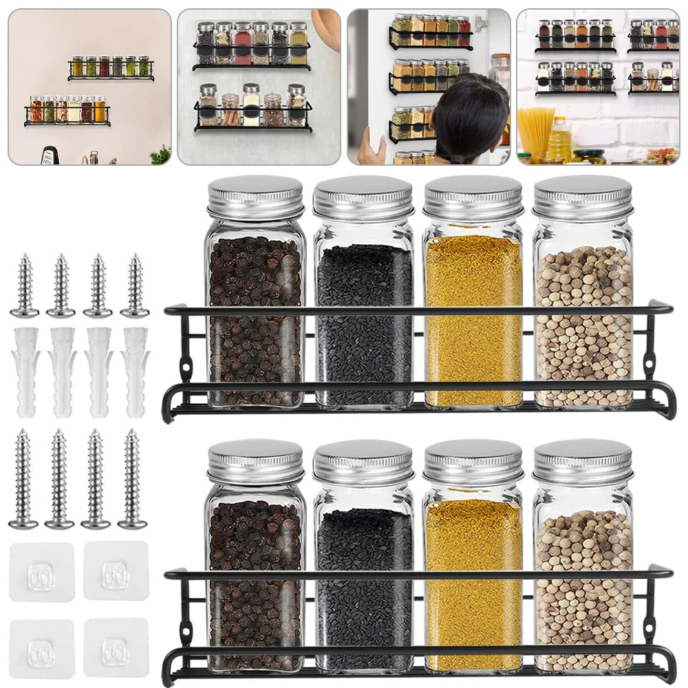 12 Piece Glass Spice Jar Set with Lids & Labels – Clear 120ml Seasoning Storage Bottles – Best for Spice Powders, Herbs & Pantry Organising – Available in 12 Piece Set & 12 Piece Set