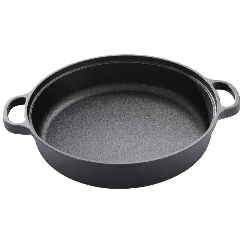 Cast Iron Flat Bottom Pan with Double Handles