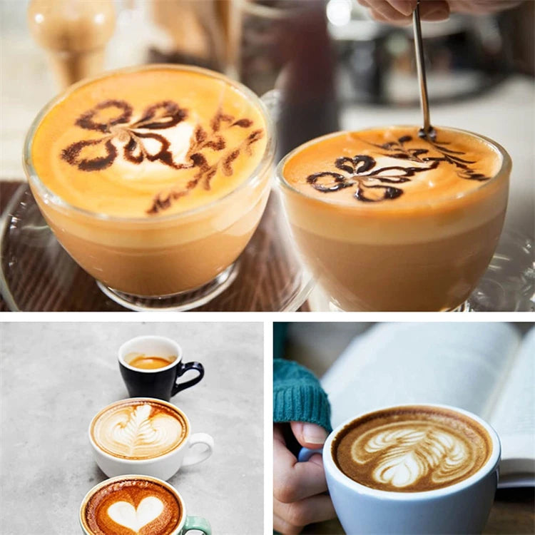 Stainless Steel Latte Art Pen with Wooden Handle – Coffee Decorating Needle – Perfect for Cappuccino Art, Hearts & Swirls