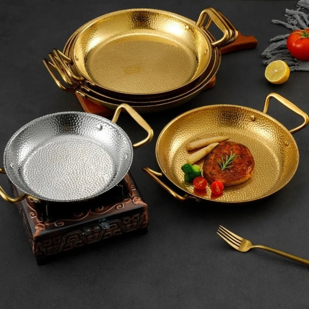 Hammered Stainless Steel Paella Pan