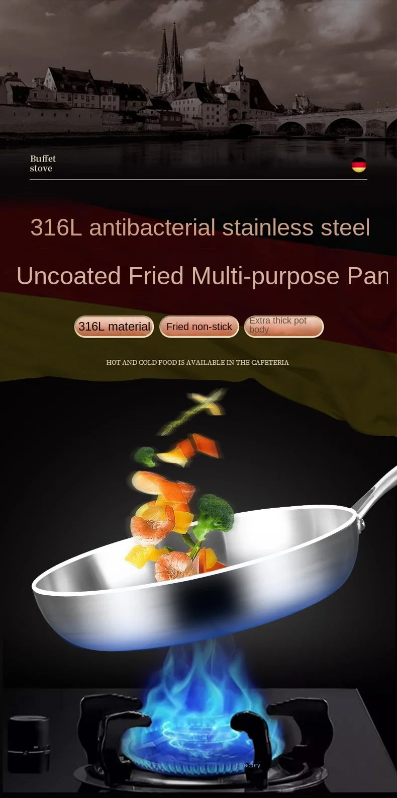 316 Stainless Steel skillet