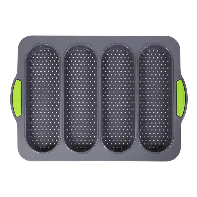 Silicone Baguette Baking Pan green