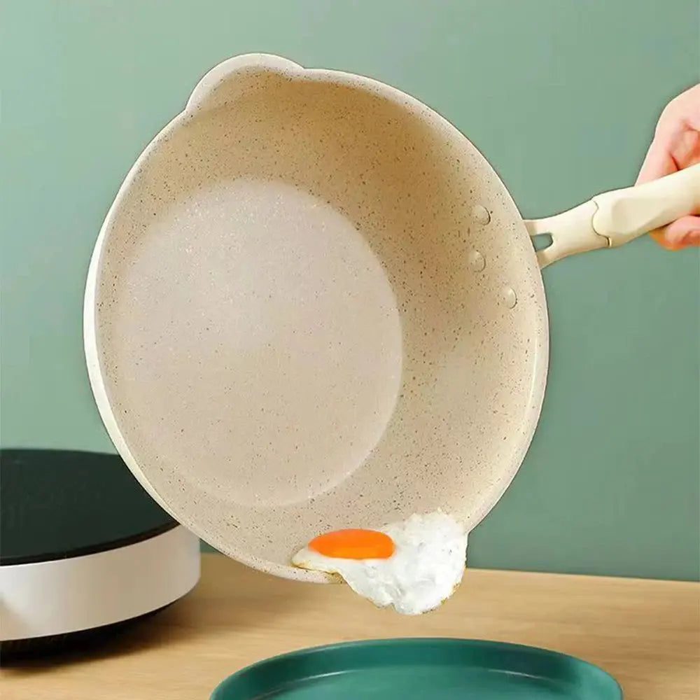 Maifan Stone Coated Non-Stick Pan with Non-Slip Handle  –  Ideal Skillet for Eggs, Pancakes, Omelettes, Sautéing, Sauces, Searing, Stir-Fry & One-Pan Meals – Compatible with Induction & Gas Stoves C for Chef