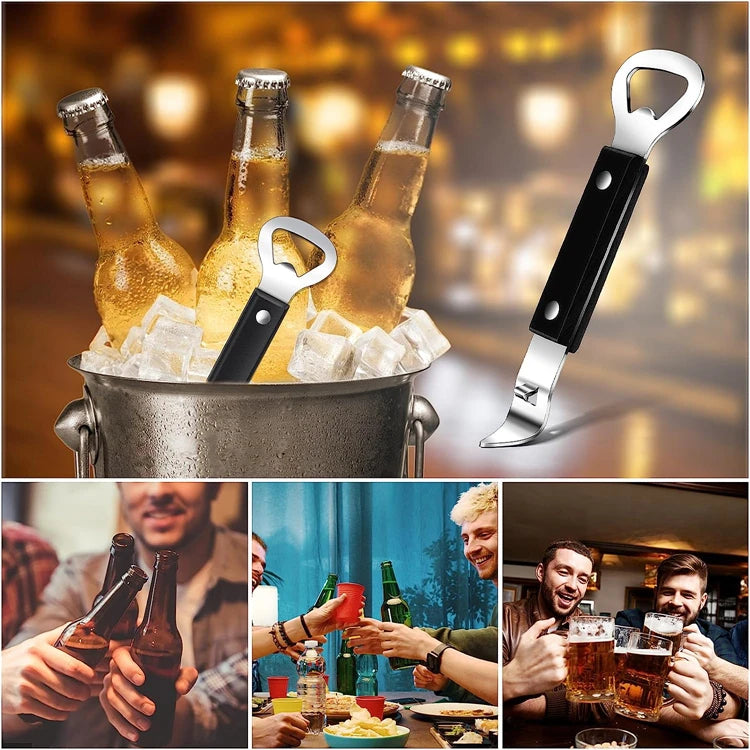 Stainless Steel Can Punch & Bottle Opener – Compact Manual Can Tapper – Great for Camping, Picnics & Everyday Use – Available in Camel & Black Colours