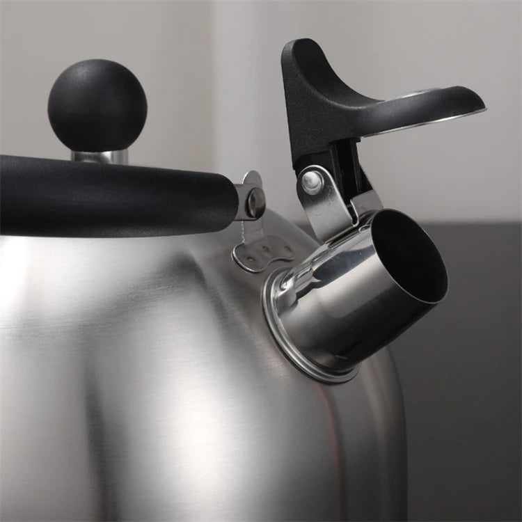 2.5L 304 Stainless Steel Whistling Tea Kettle with Heat Resistant Handle – Stove Top Teapot – Best for Boiling Water for Tea & Coffee – Suitable for Gas, Electric & Induction Hobs