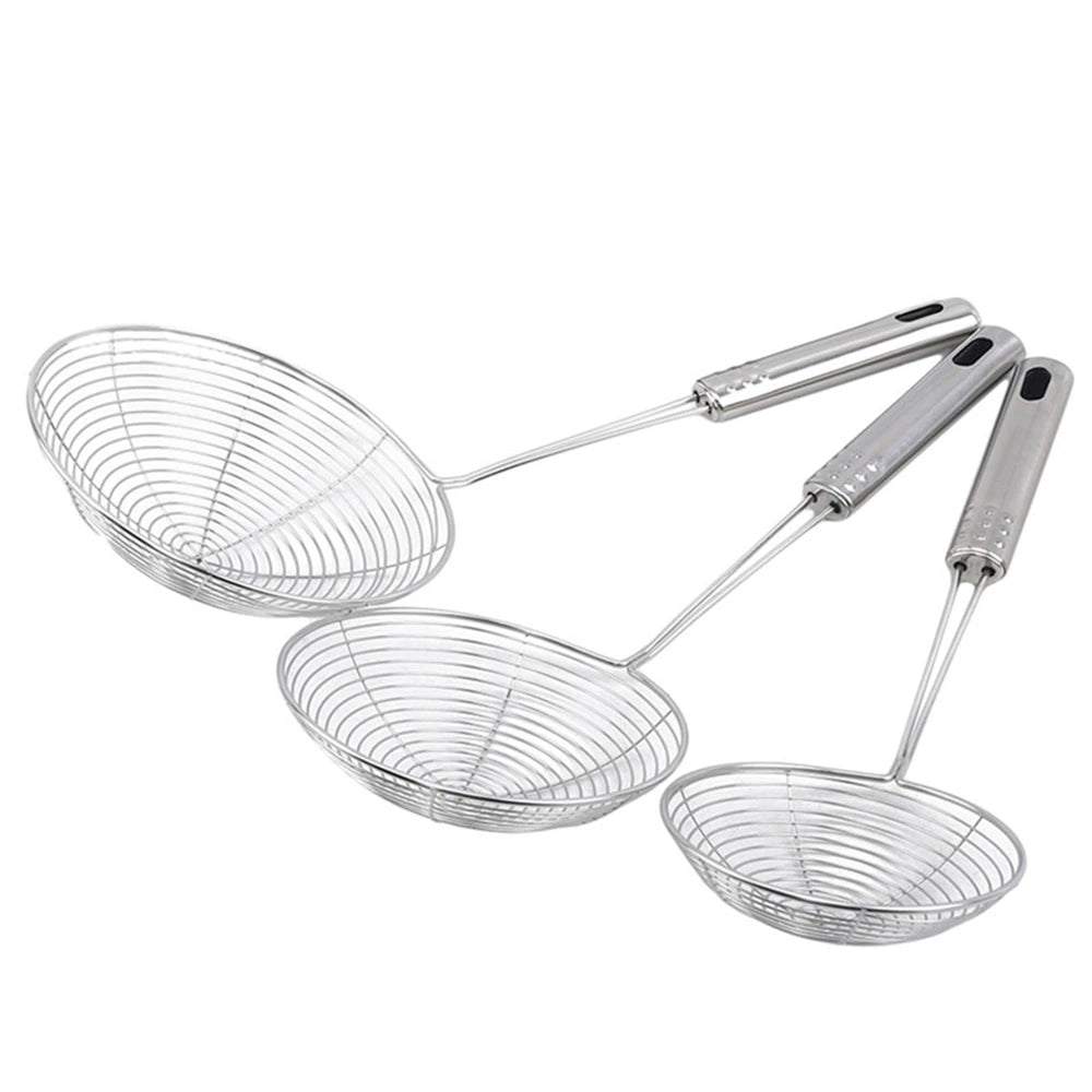 Fine Mesh Spider Strainer – Stainless Steel Skimmer Spoon with Long Handle – Ideal for Frying, Noodles & Blanching – Available in 11, 13, 15 & 17cm