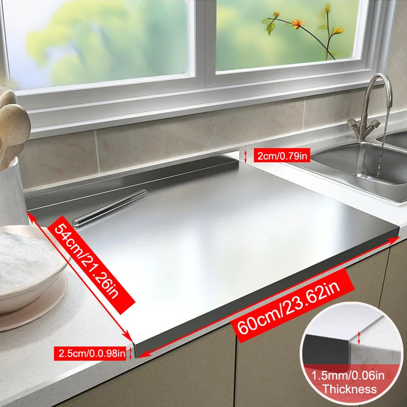 Large Double-Sided Stainless Steel Chopping Board – Thickened Dough Kneading Board & Pastry Mat – Great for Chopping, Kneading & Rolling Dough – Available in 22 Sizes