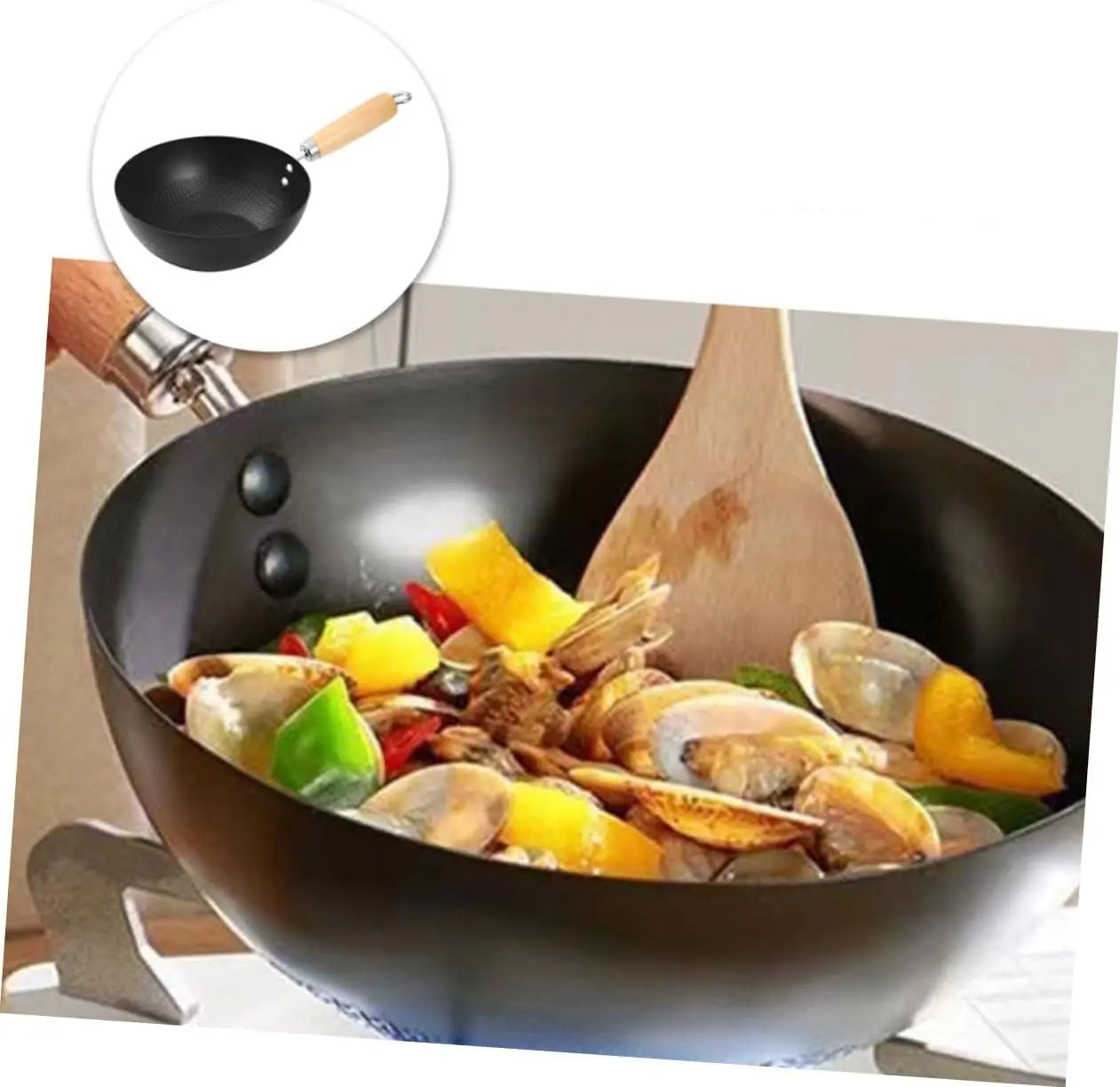 Uncoated Iron Wok
