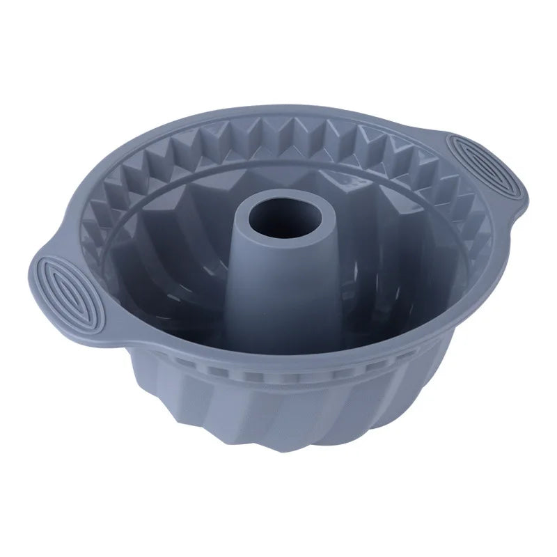 Silicone Fluted Bundt Cake Pan Grey