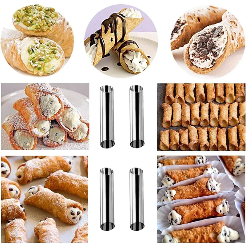 Stainless Steel Cream Horn Moulds – Cannoli Tubes & Pastry Cone Forms – Ideal for Cream Horns, Cannoli & Croissant Rolls – Available in 20, 23 & 33 Pieces