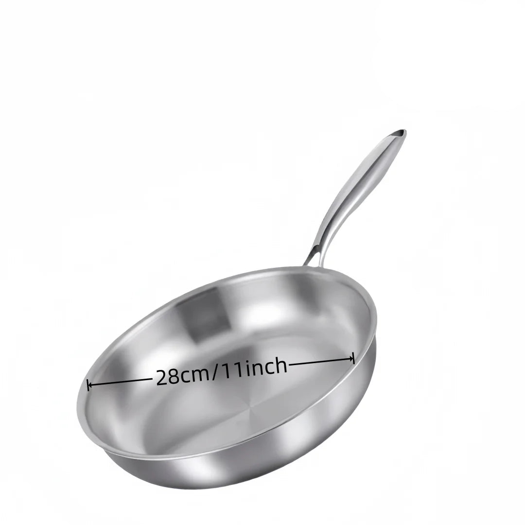 Stainless Steel Frying Pan | Uncoated | Ideal for Searing, One-Pan Meals & Everyday Cooking on Gas & Induction