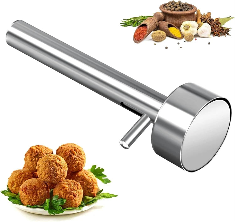 Stainless Steel Falafel Scoop Maker – Falafel & Meatball Press Mould – Perfect for Even Falafel, Veggie Patties & Meatballs – Available in Small, Medium & Large