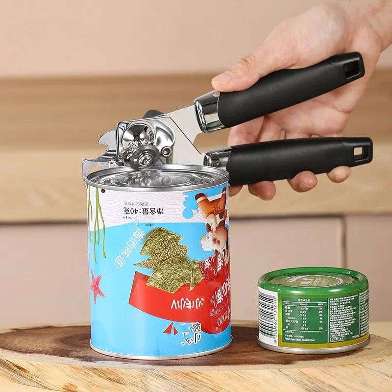 Heavy Duty Manual Can Opener with Bottle Opener – Stainless Steel Cutting Wheel & Easy-Turn Knob – Perfect for Tins, Cans & Bottle Caps