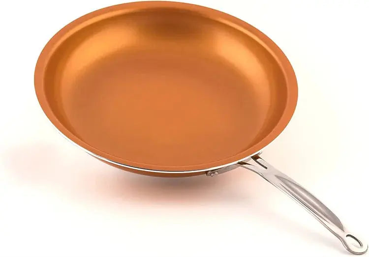 Non-Stick Frying Pan with Ceramic Titanium Coating – Titanium-Coated Round Copper Skillet for Even Heat Cooking – Ideal for Frying Eggs, Omelettes, Sautéing & Daily Meals – Available in 20cm, 24cm & 28cm C for Chef