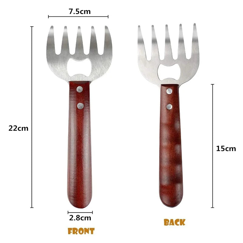 Meat Shredder Claws with Wooden Handle — Set of 2