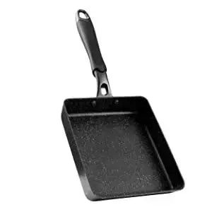 Tamagoyaki Pan – Non-Stick Rectangular Egg Frying Pan with Heat-Resistant Polymer Handle – Available with Glass Lid or Without Lid