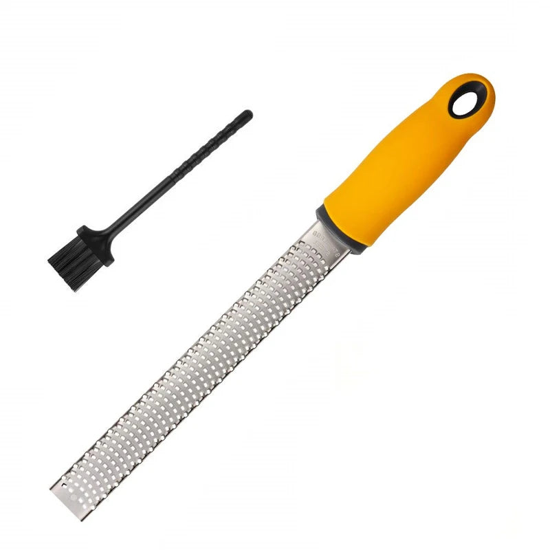 Stainless Steel Lemon Zester & Cheese Grater – Handheld Citrus Zester for Garlic, Ginger & Chocolate – Best for Zesting & Fine Grating – Available in Black, Red & Yellow Colours