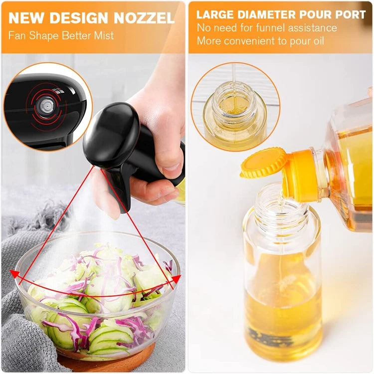 200ml Olive Oil Sprayer for Cooking – Oil Mister & Vinegar Spritzer Bottle – Ideal for Air Frying, Salads, Roasting & Baking – Available in Black & White Colours