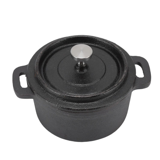 Premium Cast Iron Dutch Oven with Lid –  Compact Multi-Purpose  Double-Handled Pot Ideal for Slow Cooking, Stews, Barbecue, Roasting, and Pasta (Available in 10cm, 20cm Sizes)