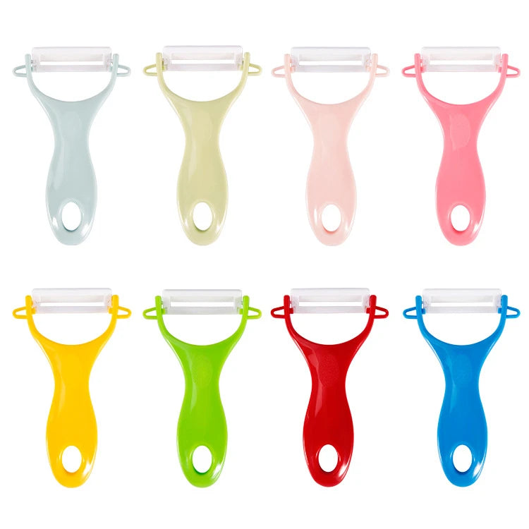 Ceramic Vegetable Peeler Set with Ergonomic Handles – Potato, Carrot & Apple Peelers – Perfect for Peeling Fruit & Vegetables – Available in Pastel & Bright 4 Piece Sets or Full 8 Piece Set