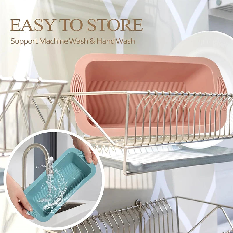 Non-Stick Silicone Loaf Pan – Easy Release Bread Mould & Baking Tin – Perfect for Bread, Meatloaf, Banana Bread & Cakes – Available in Grey, Pink & Blue Colours