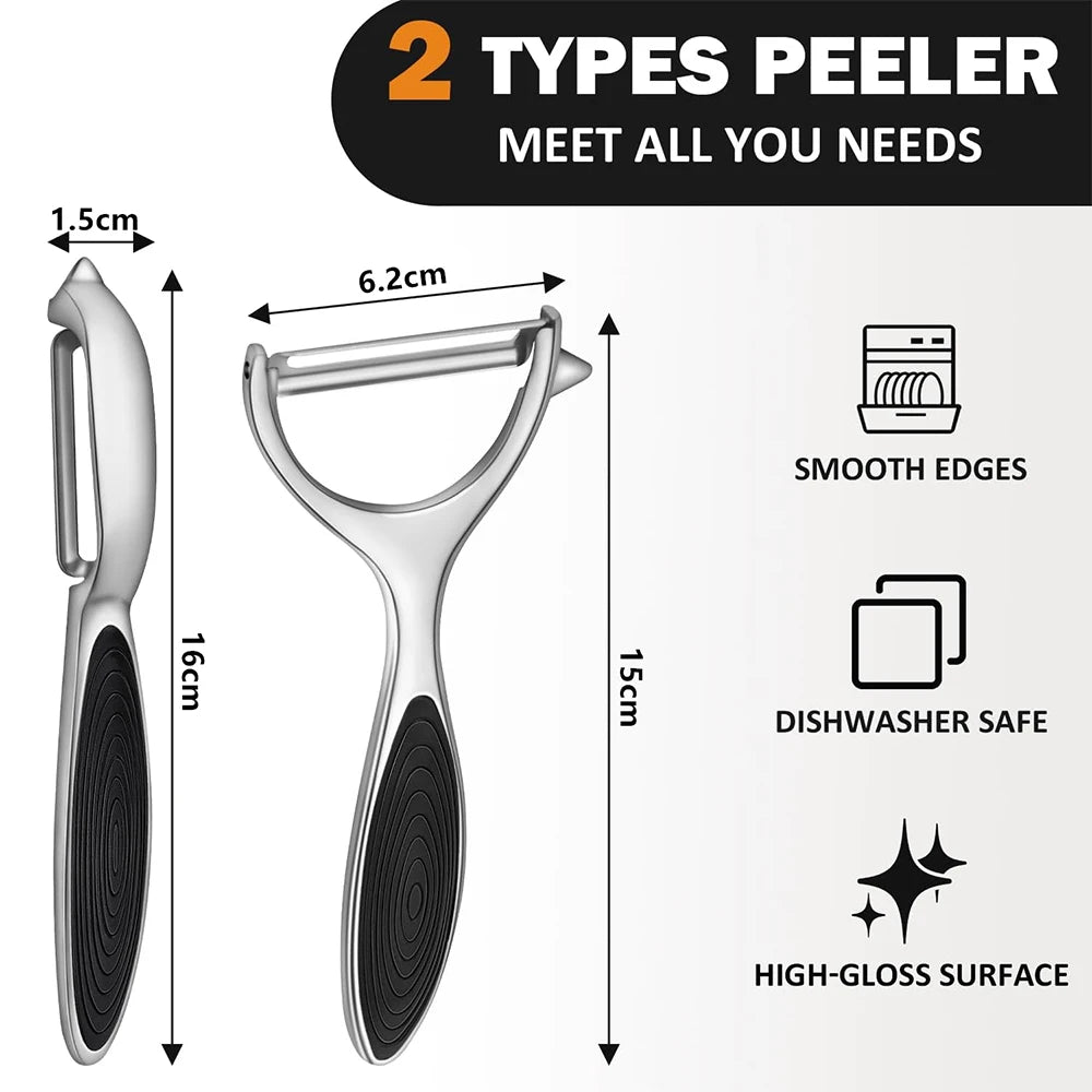 Ultra Sharp Stainless Steel Vegetable Peeler – Zinc Alloy Handle Potato, Carrot & Apple Peeler – Perfect for Fruit & Vegetable Prep – Available in 1 & 2 Pieces