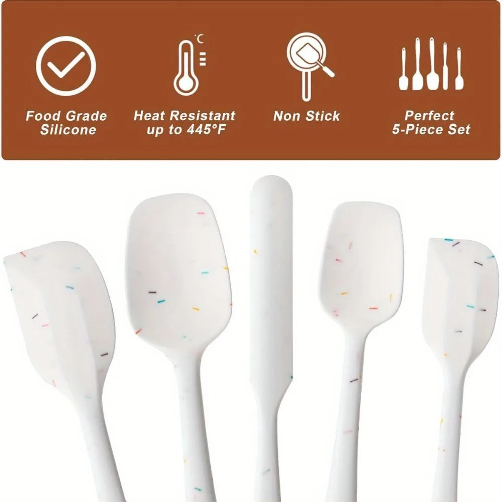 6-Piece Silicone Spatula Set – Food-Grade, Heat Resistant , Non-Scratch, Dishwasher Safe, Great for Baking, Cooking, and Everyday Kitchen Use