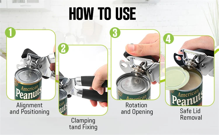Manual Can Opener with Bottle Opener — Set of 2