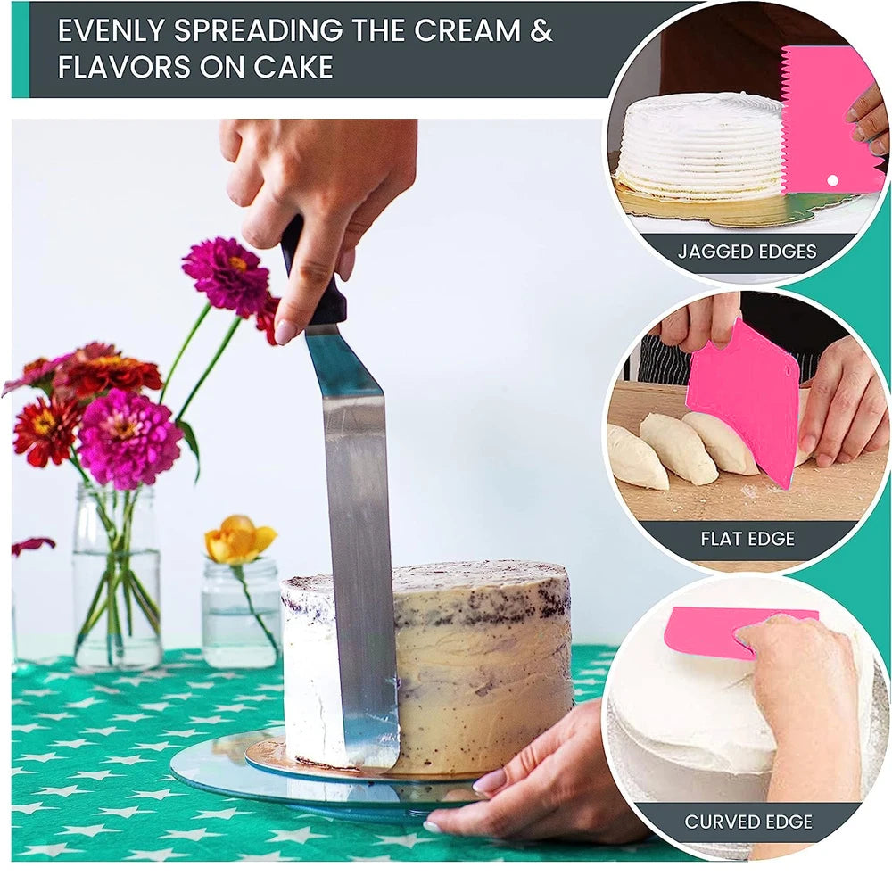 103 Piece Cake Baking Set with 3 Springform Pans – 4, 7 & 9 Inch Non-Stick Tins with Piping Tips, Liners & Scrapers – Best for Layer Cakes & Cheesecakes