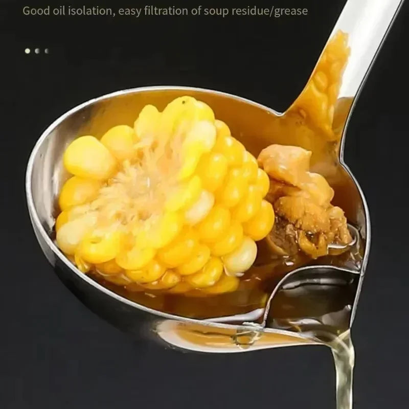 Stainless Steel Fat Separator Spoon – Gravy & Soup Oil Skimmer with Pouring Spout – Great for Skimming Stock, Stews & Sauces – Available in 1 Piece & 2 Pieces