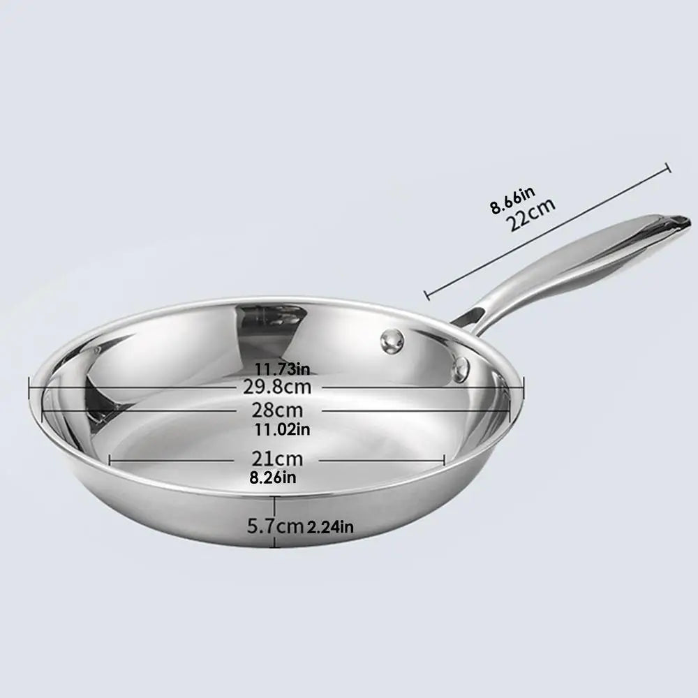 Stainless Steel Frying Pan –Multipurpose Skillet for Searing, Sautéing, Stir-Frying, Simmering & Pan-Frying Daily Meals & Oven-Safe – Induction, Gas & Electric Compatible – Available in 20cm,22cm, 24cm, 28cm