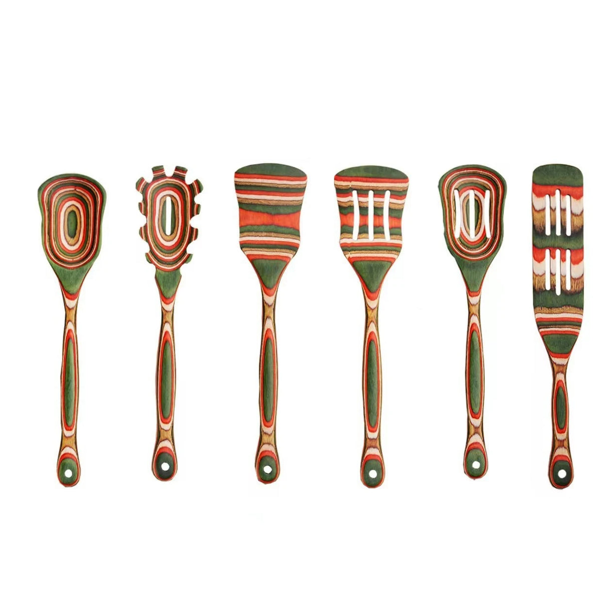 Pakkawood Wooden Cooking Spoons & Serving Utensils – Nonstick-Safe Salad Servers & Kitchen Utensil Set – Best for Cooking & Serving