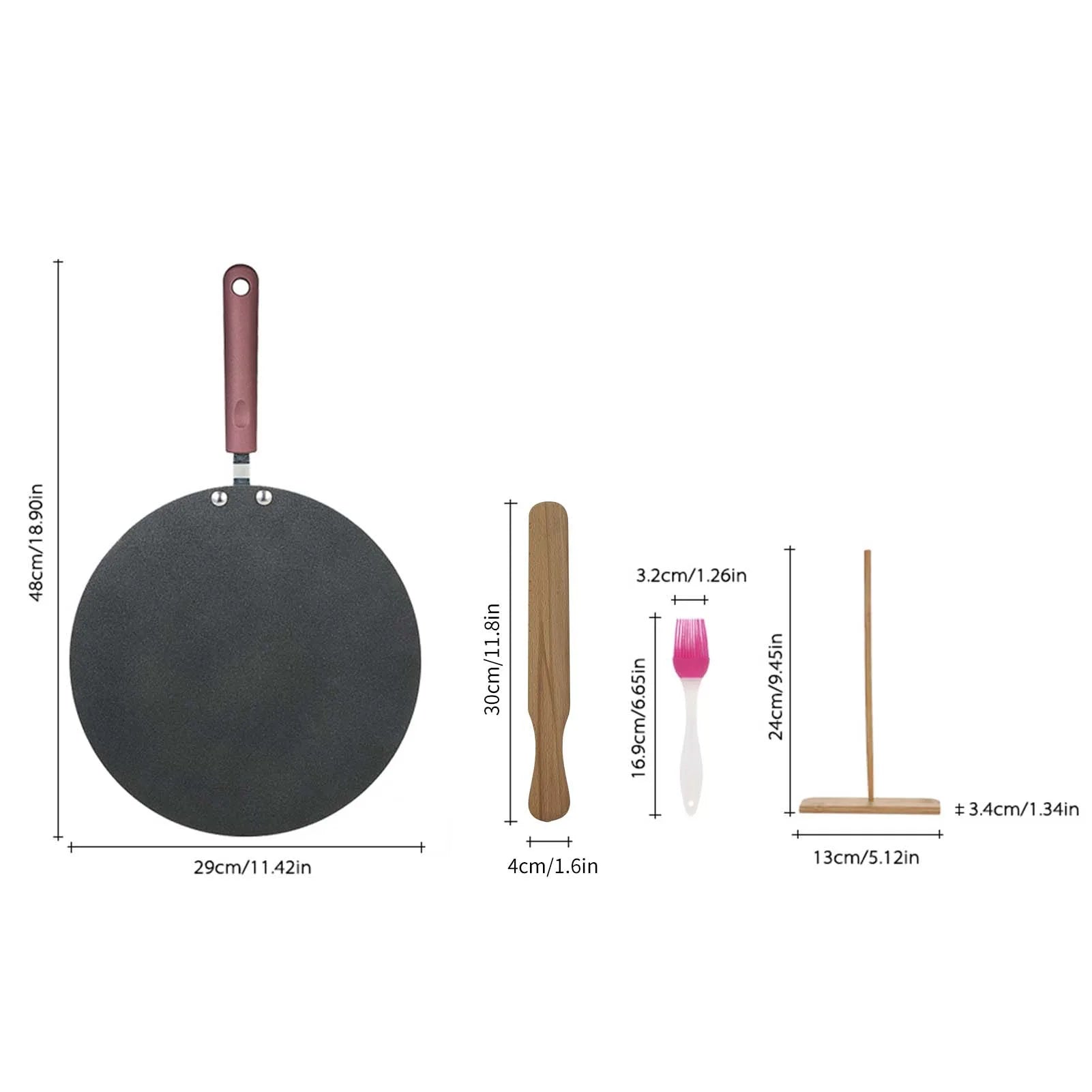 Flat Pan with Spreader, Spatula & Brush